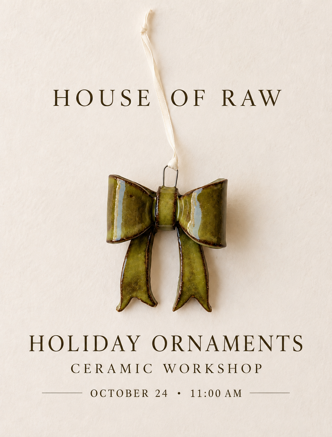 Holiday ornaments ceramic workshop
